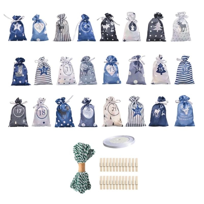 Advent Calendar Gift - Christmas Advent Calendar Bags 24 Days
