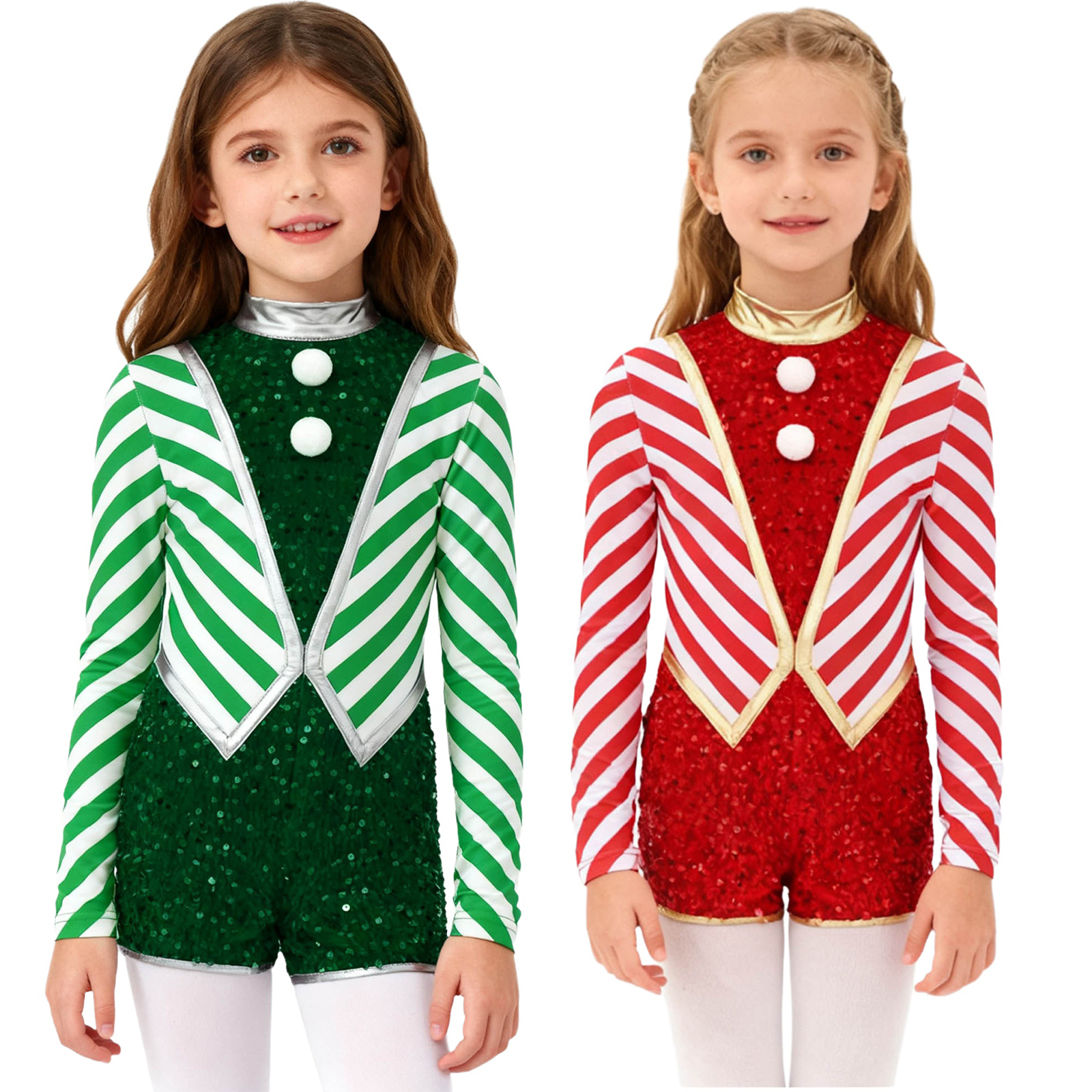 Kids Girls Long Sleeve Sequin  - Elf Costume Christmas incelemesi ve fiyatı