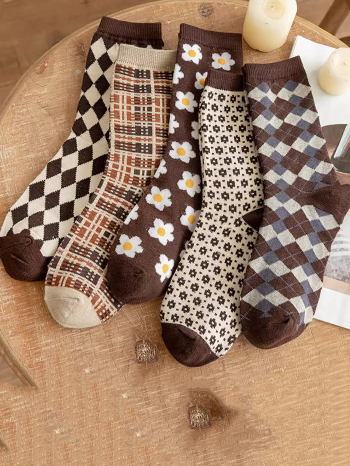 5 Pairs Women  Argyle Comforta - Christmas Throw Blanket incelemesi ve fiyatı