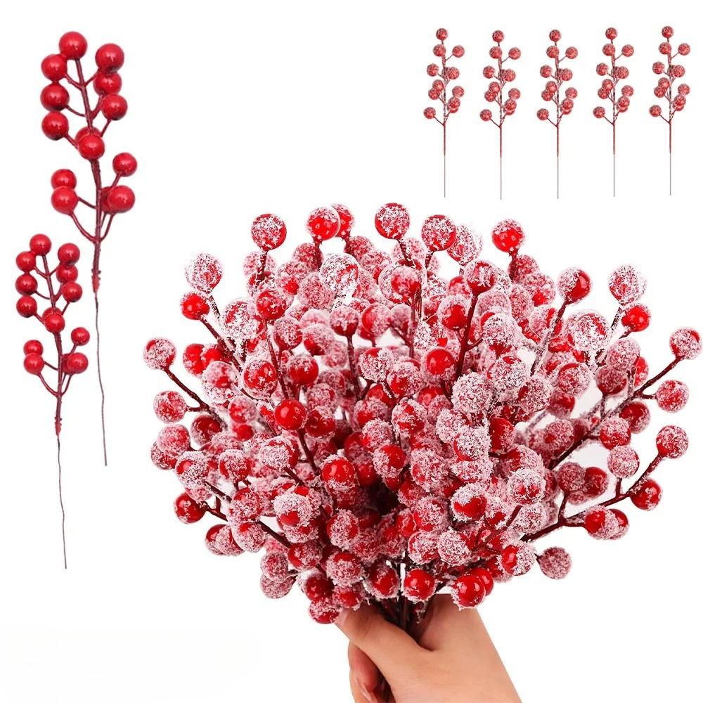 10-200PCS Artificial Red Berry - Christmas Tree Artificial incelemesi ve fiyatı