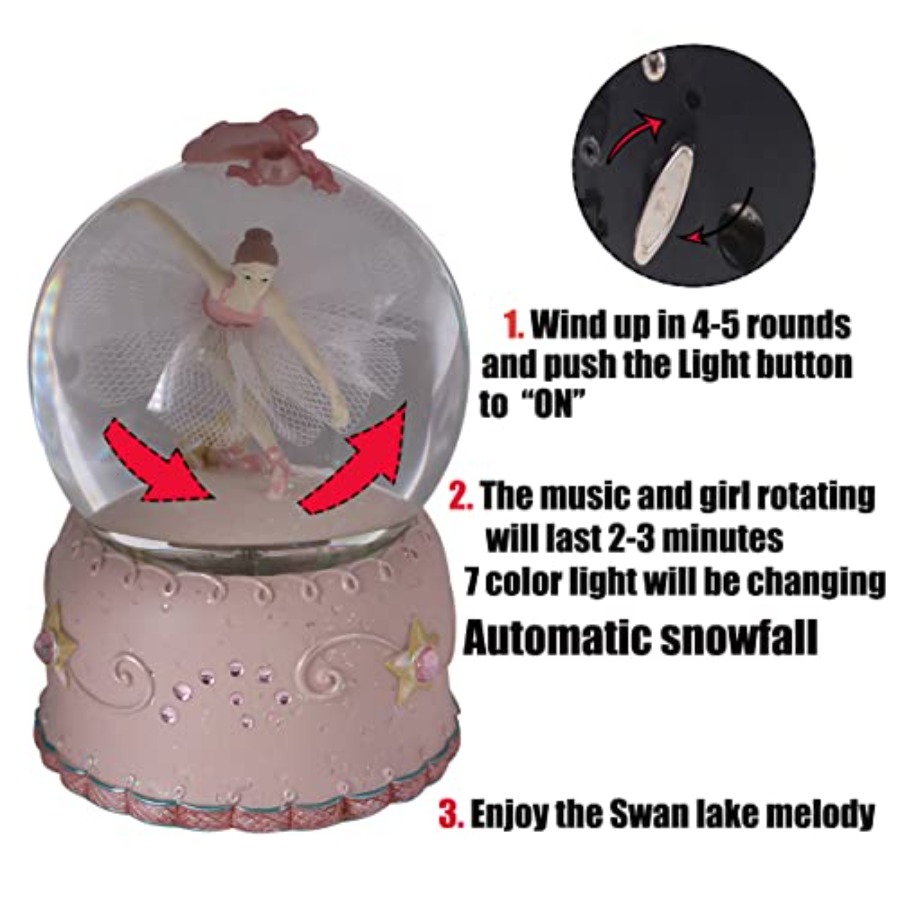 Ballerina Girl Swan Lake Rotat - Snow Globe Musical incelemesi ve fiyatı