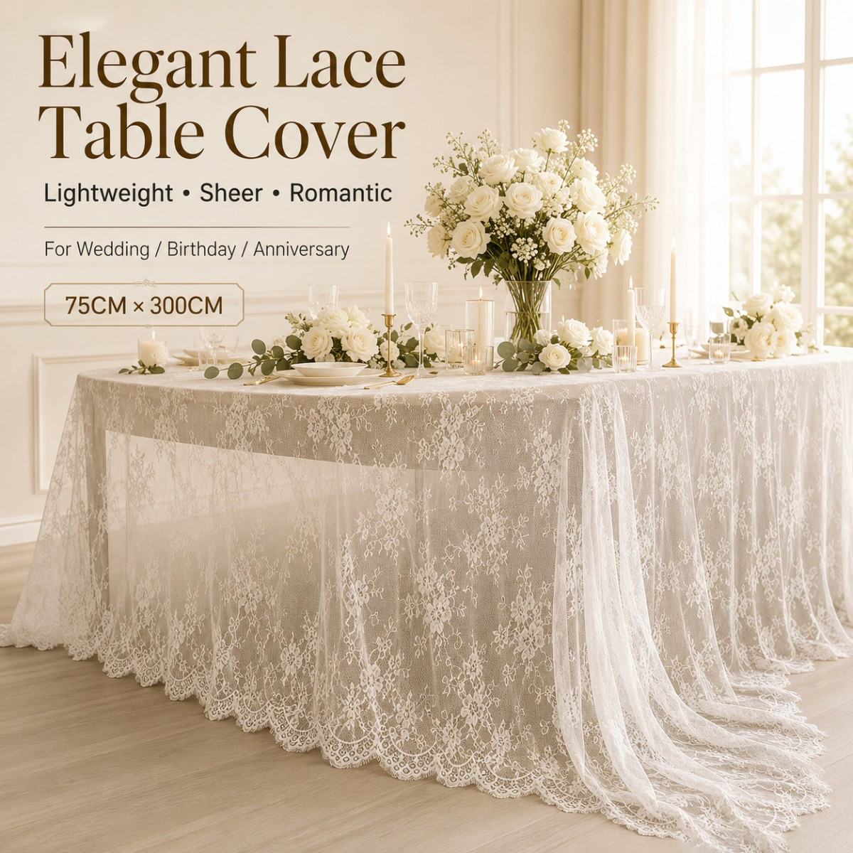 White Floral Lace Table Runner - Christmas Table Runner incelemesi ve fiyatı