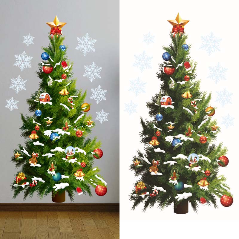 Christmas Tree Wall Stickers G - Snowflake Window Decal incelemesi ve fiyatı