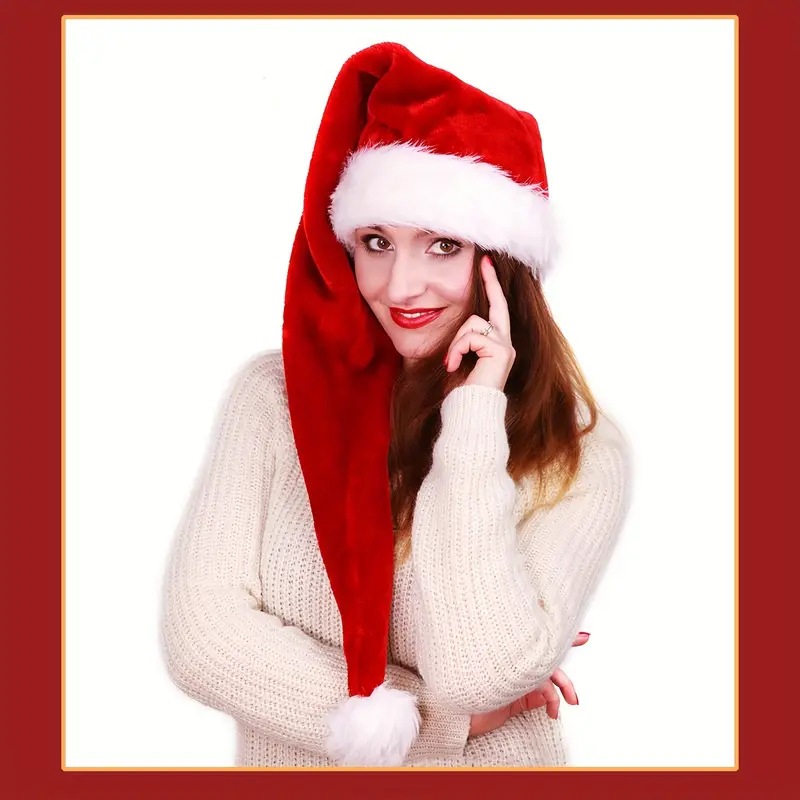 Long Plush Christmas Hat Red T - Santa Hat Plush incelemesi ve fiyatı