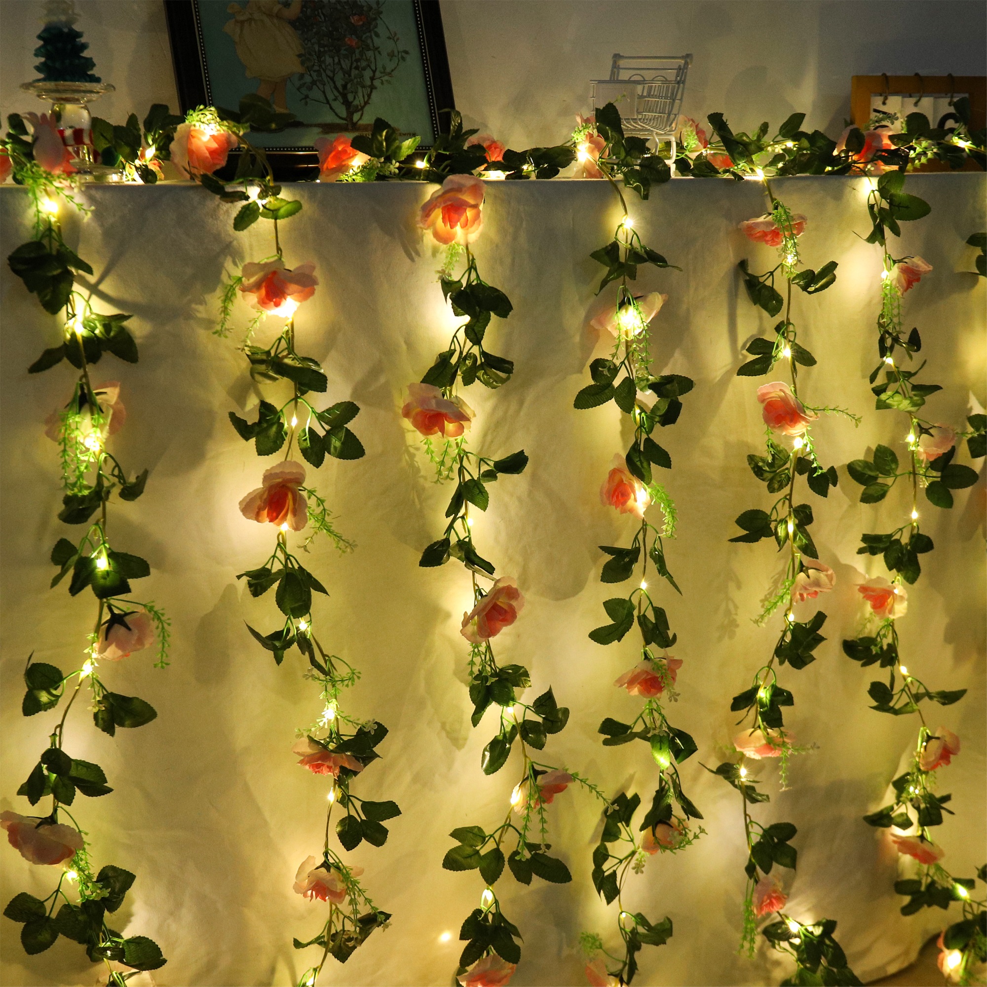 Rose LED Vine Light String Art - Christmas Wreath Fake incelemesi ve fiyatı