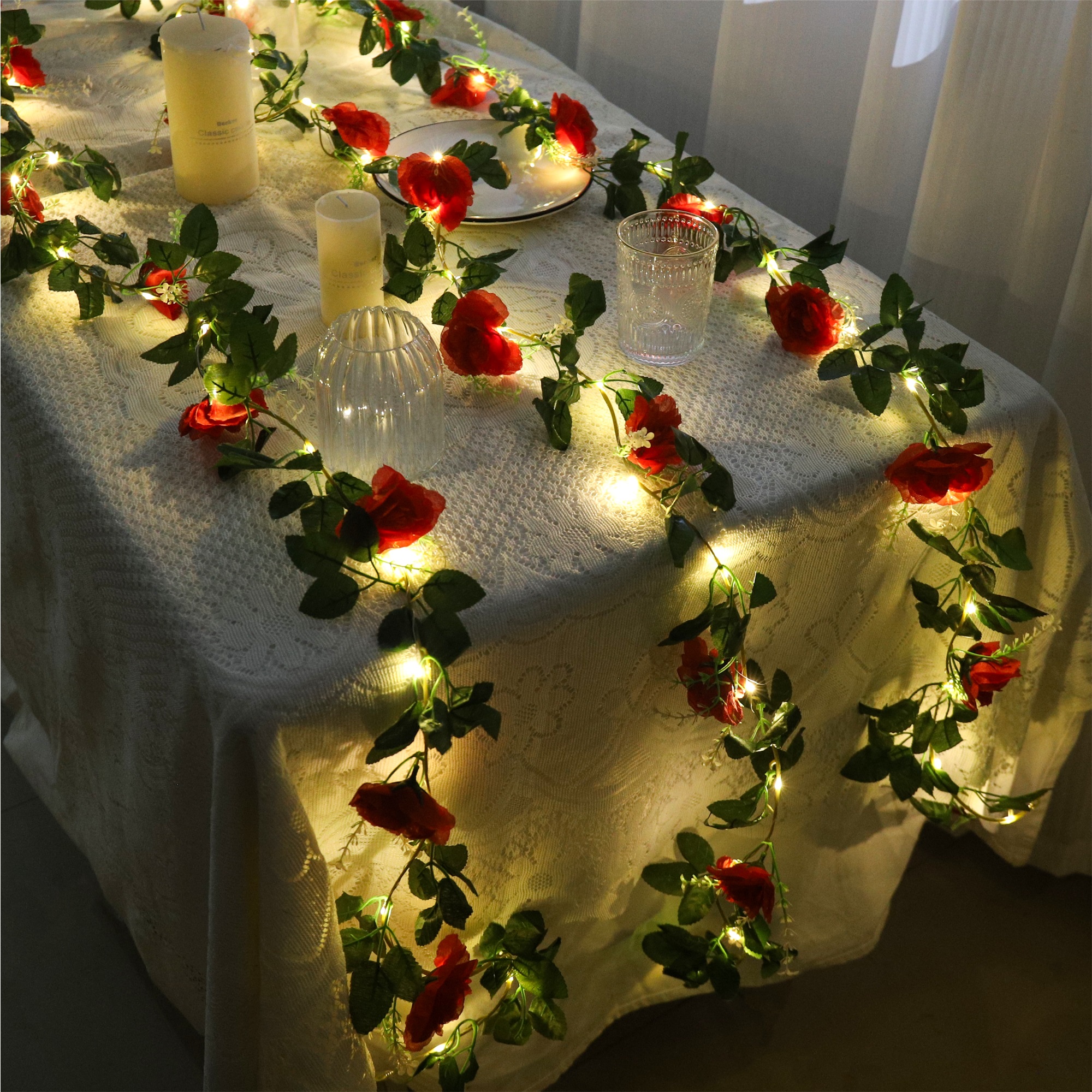 Rose LED Vine Light String Art - Christmas Wreath Fake incelemesi ve fiyatı