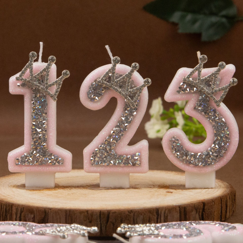 Digital Candles 0-9 Pink Silve - Holiday Candle Set incelemesi ve fiyatı