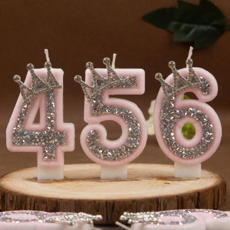 Digital Candles 0-9 Pink Silve - Holiday Candle Set incelemesi ve fiyatı