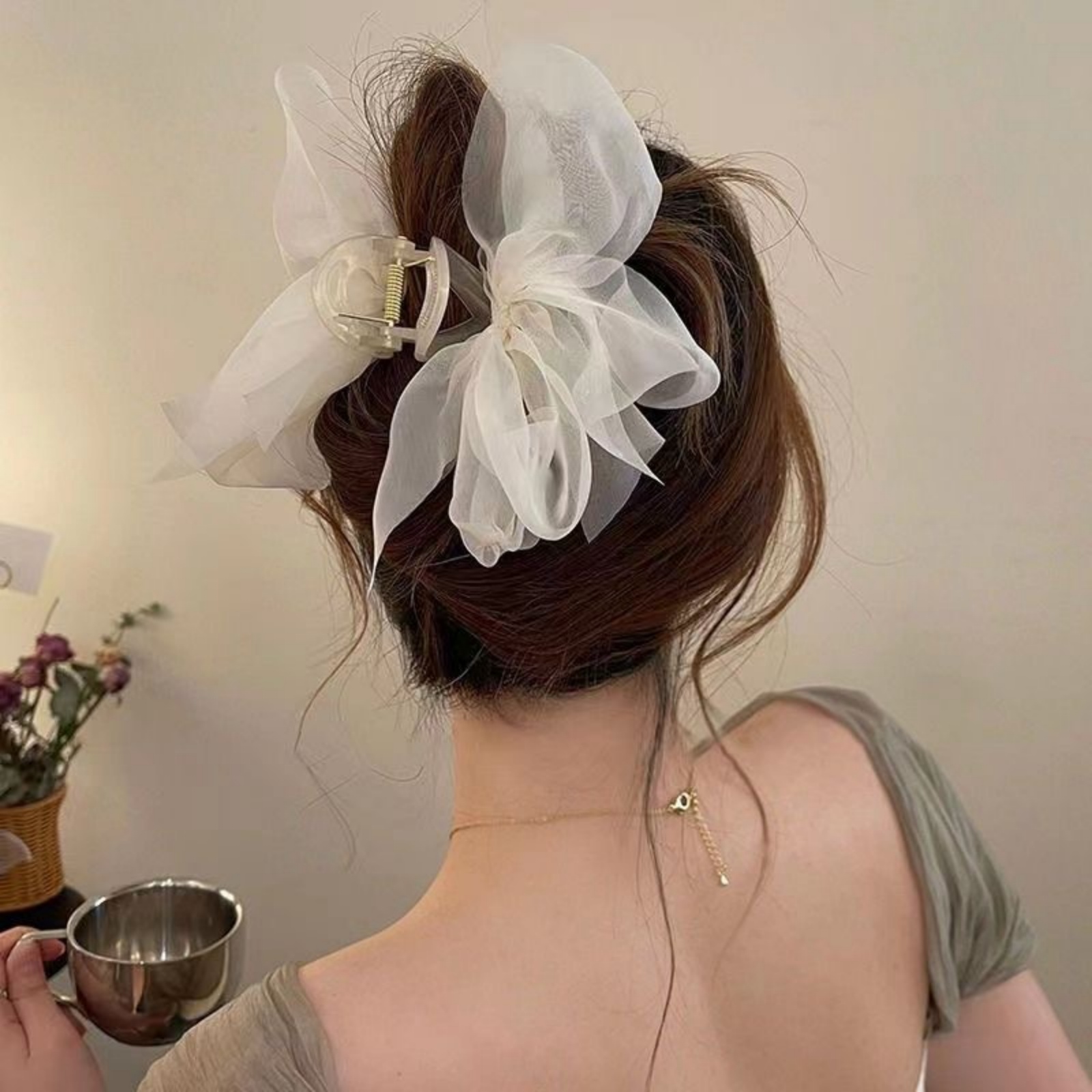 1PCFashion Mesh Tulle Large Bo - Ribbon Bow Gift incelemesi ve fiyatı