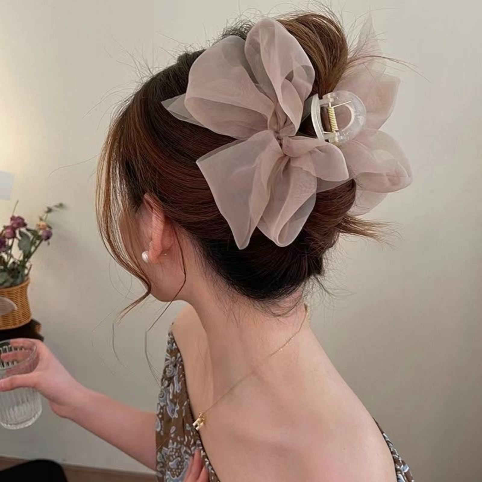 1PCFashion Mesh Tulle Large Bo - Ribbon Bow Gift incelemesi ve fiyatı