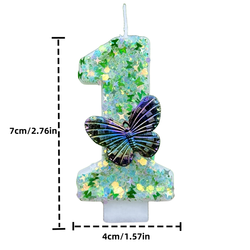 1Pc Green Sequins Number 0-9 B - Holiday Candle Set incelemesi ve fiyatı