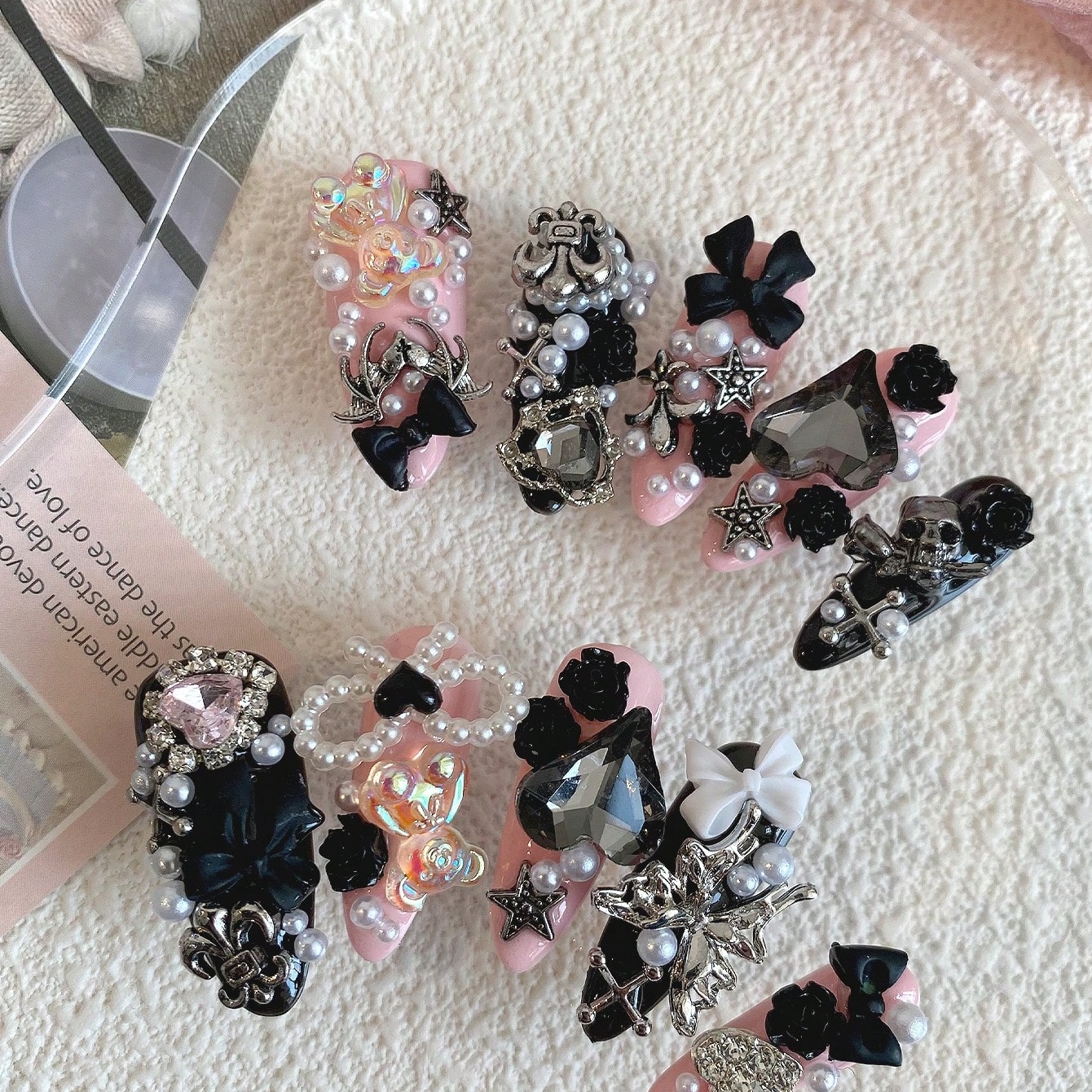 10pcs Long Coffin Pink Black G - Ribbon Bow Gift incelemesi ve fiyatı