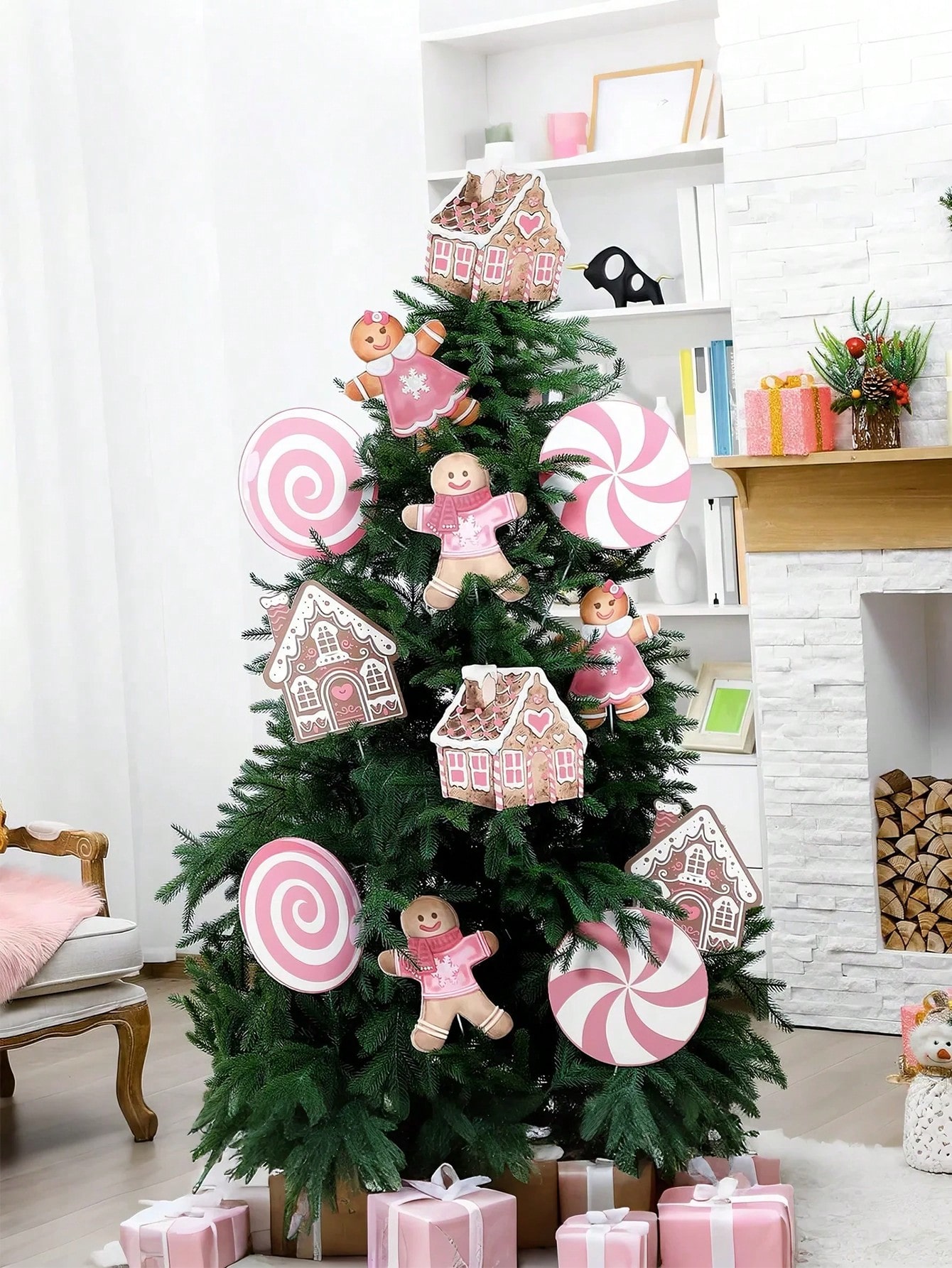 2/6Pcs Large Pink Candy Ginger - Star Tree Topper incelemesi ve fiyatı