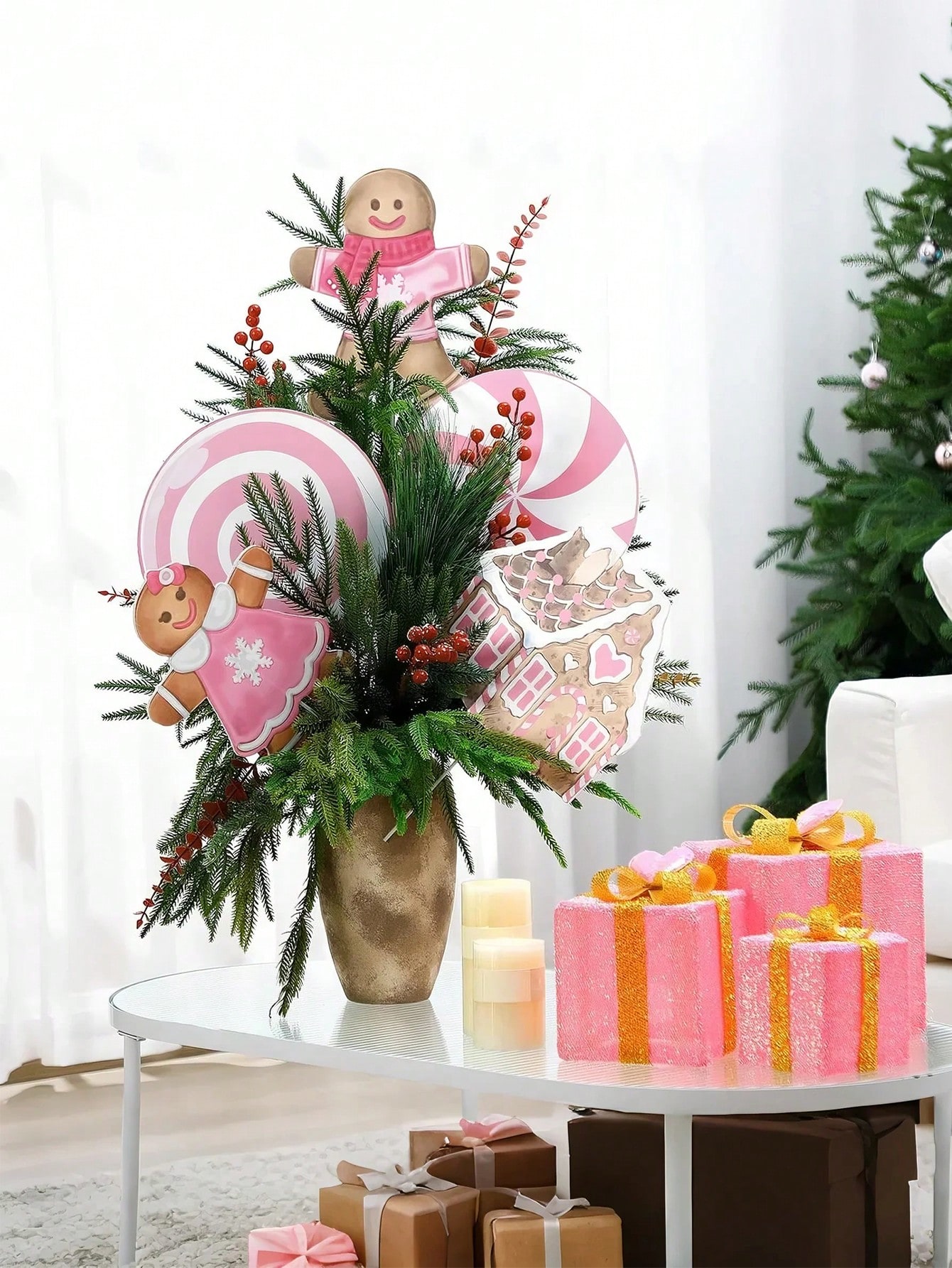 2/6Pcs Large Pink Candy Ginger - Star Tree Topper incelemesi ve fiyatı