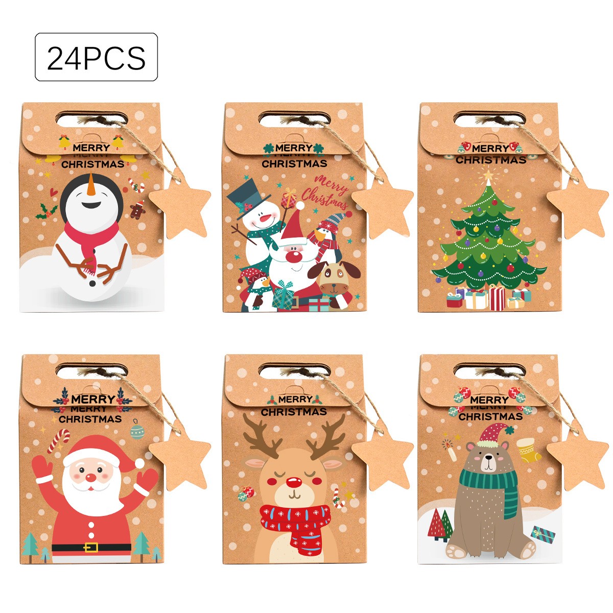 6/12/24Pcs  Christmas Kraft Pa - Advent Calendar Gift incelemesi ve fiyatı