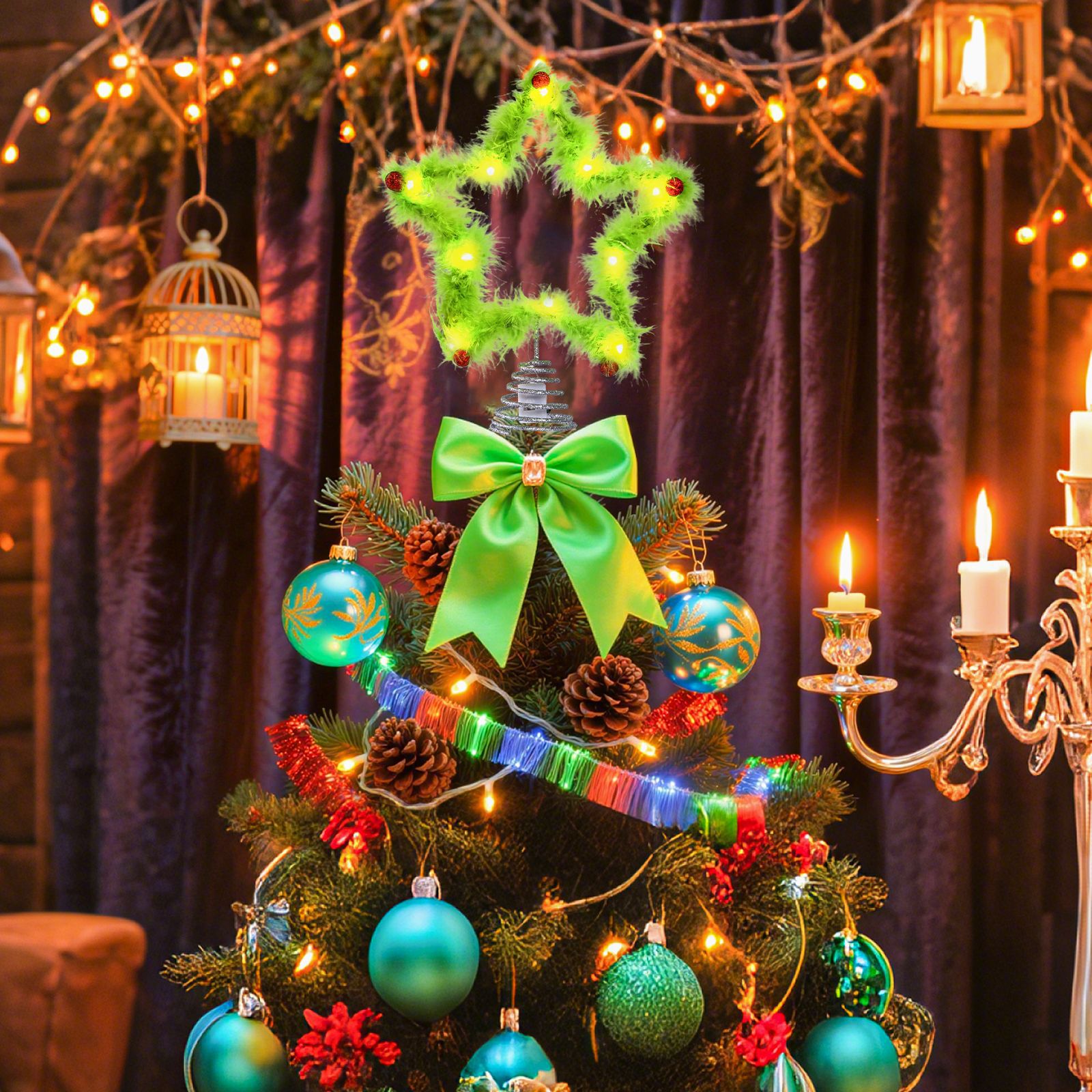 Christmas Fuzzy Grinch Star Tr - Star Tree Topper incelemesi ve fiyatı