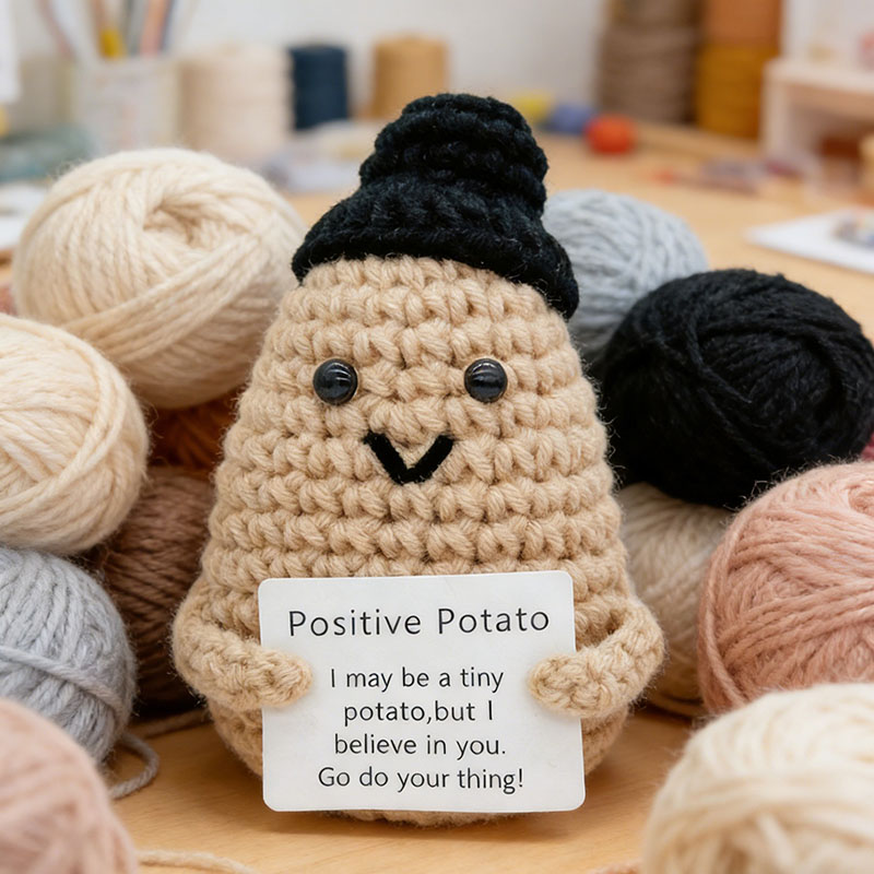 Cute Positive Potato Crochet D - Santa Hat Plush incelemesi ve fiyatı