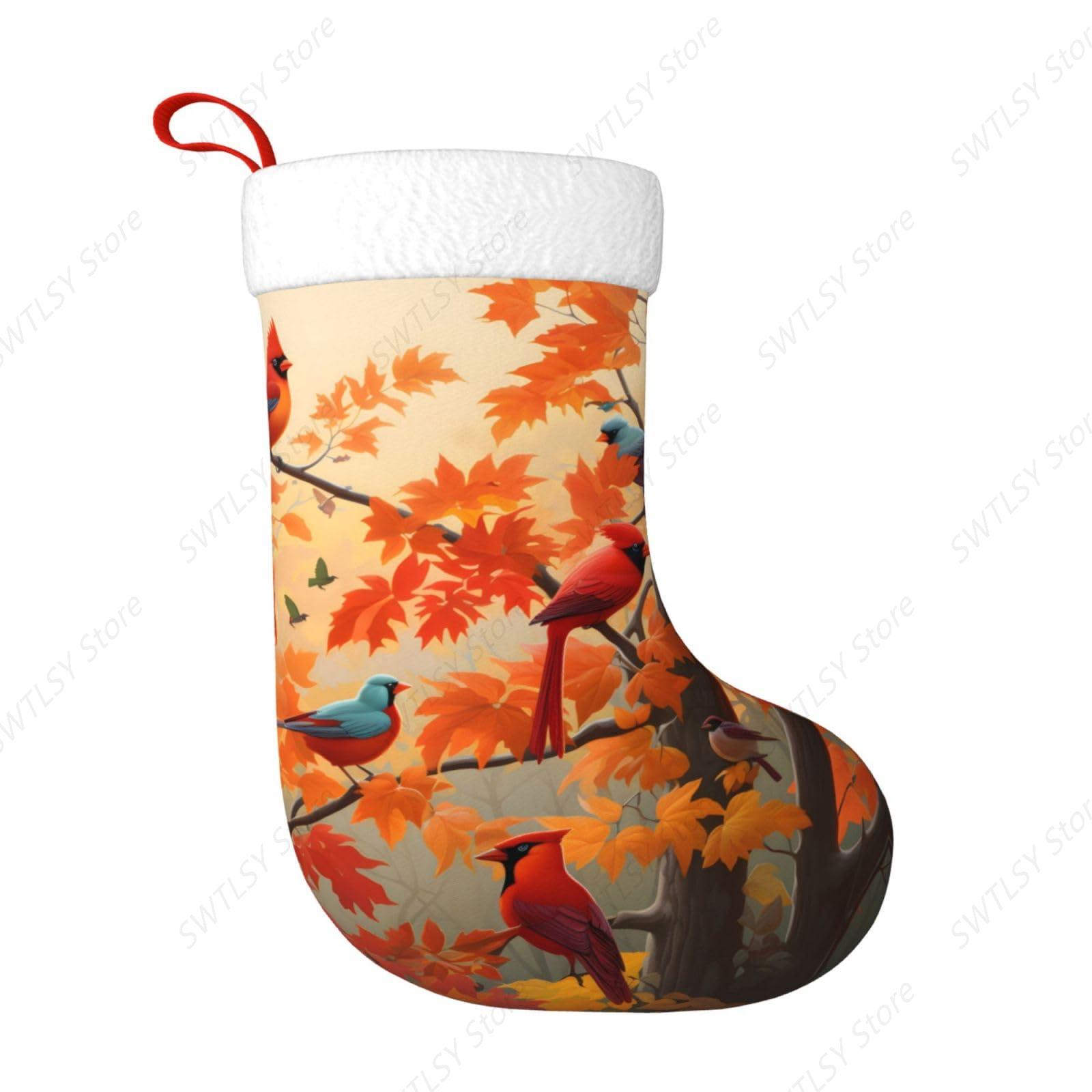 Fall Cardinal Birds and Maple- - Christmas Stocking Hanging incelemesi ve fiyatı
