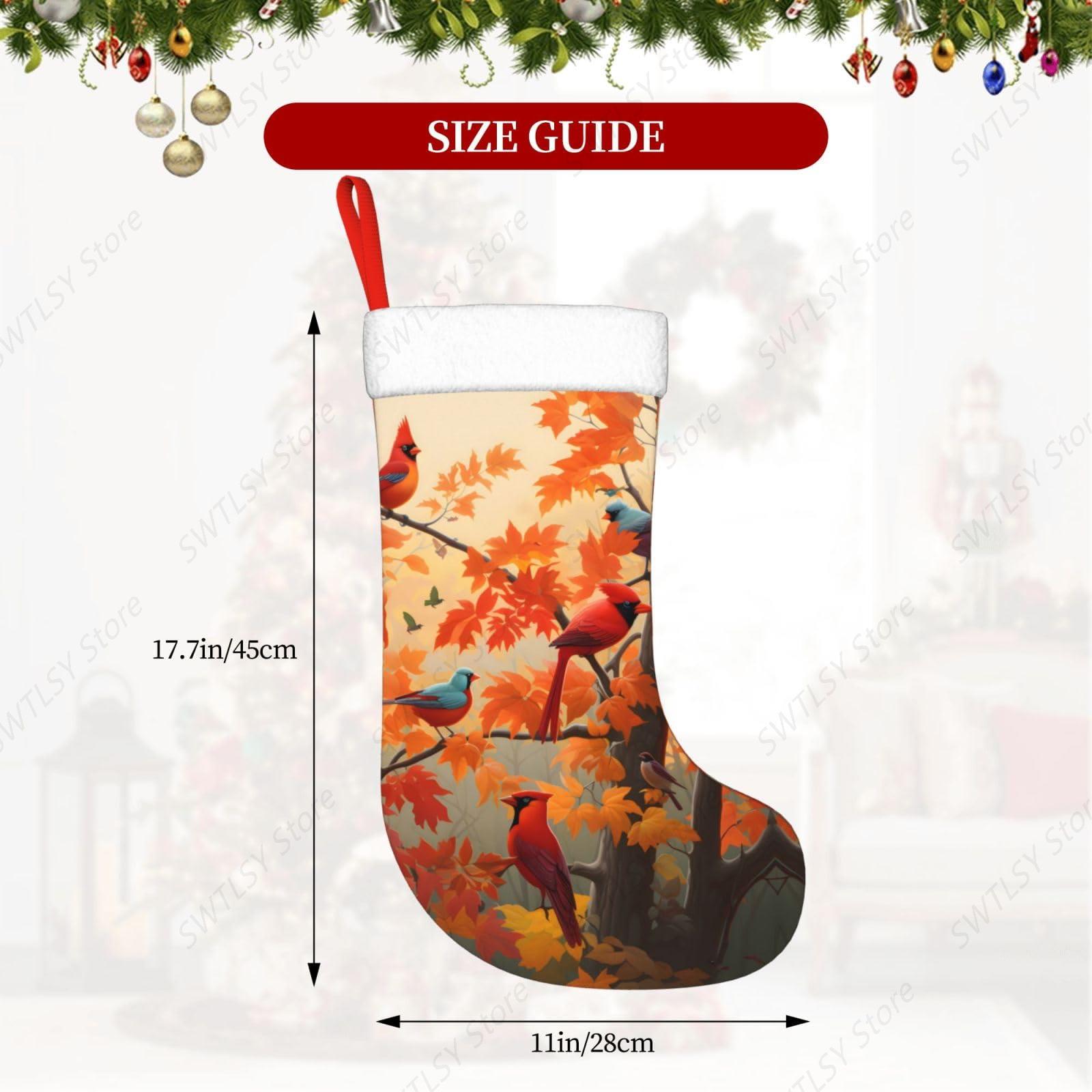 Fall Cardinal Birds and Maple- - Christmas Stocking Hanging incelemesi ve fiyatı