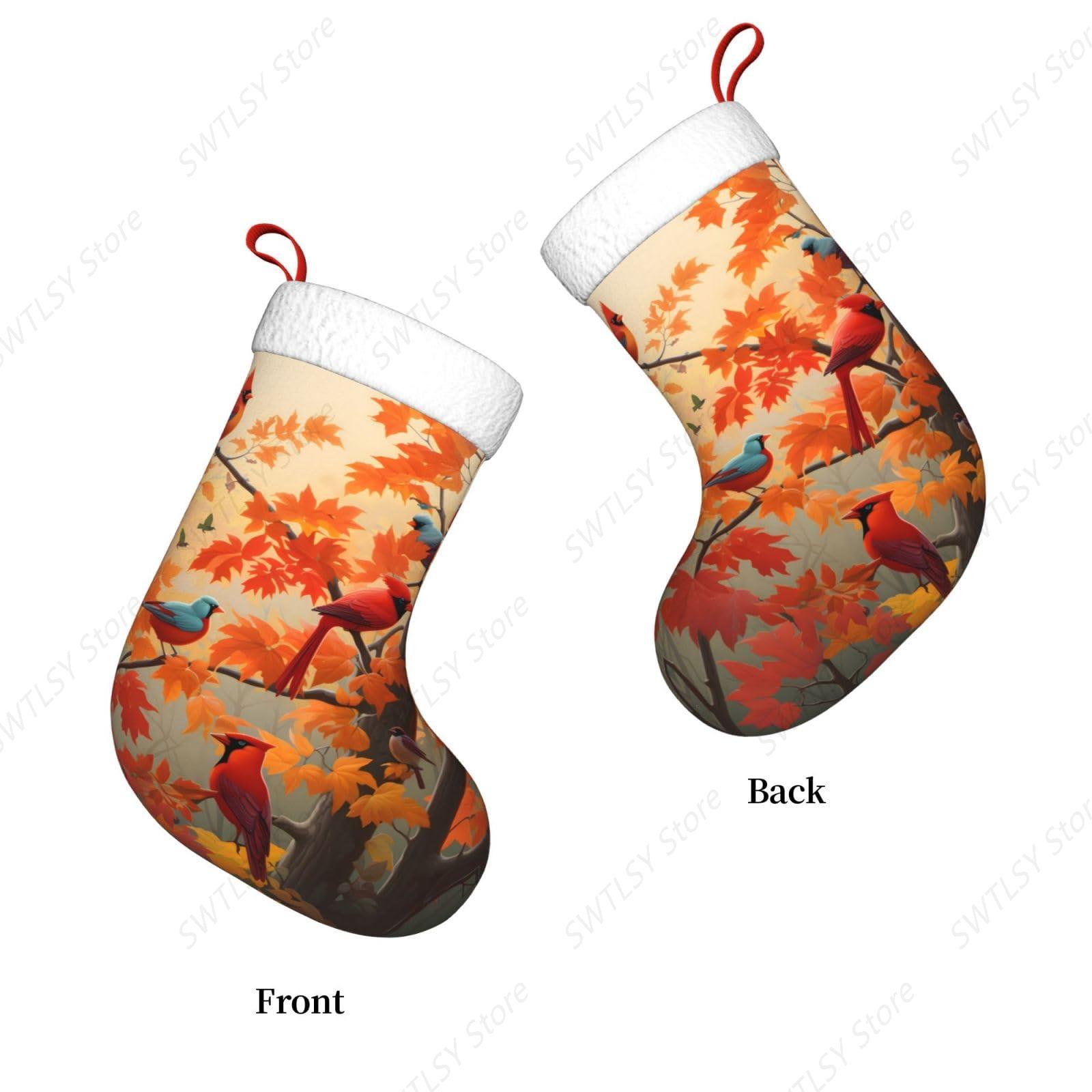 Fall Cardinal Birds and Maple- - Christmas Stocking Hanging incelemesi ve fiyatı