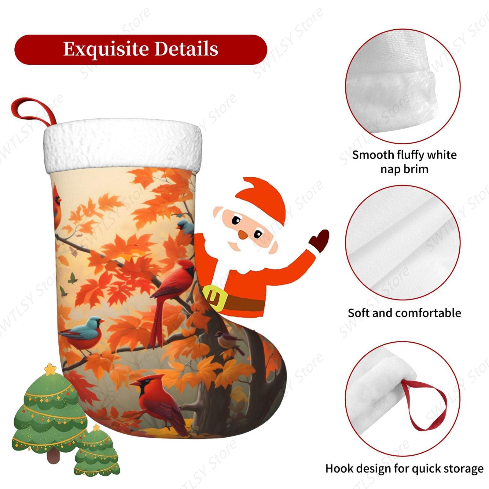 Fall Cardinal Birds and Maple- - Christmas Stocking Hanging incelemesi ve fiyatı