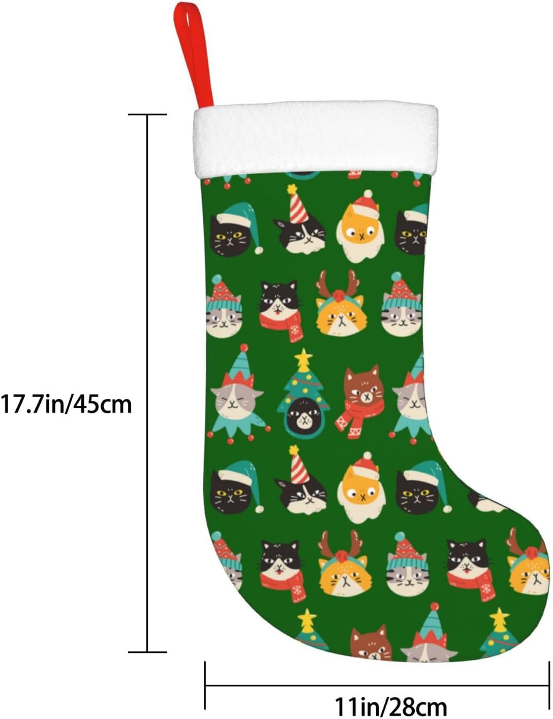 Cute Cats Green Christmas Stoc - Christmas Stocking Hanging incelemesi ve fiyatı